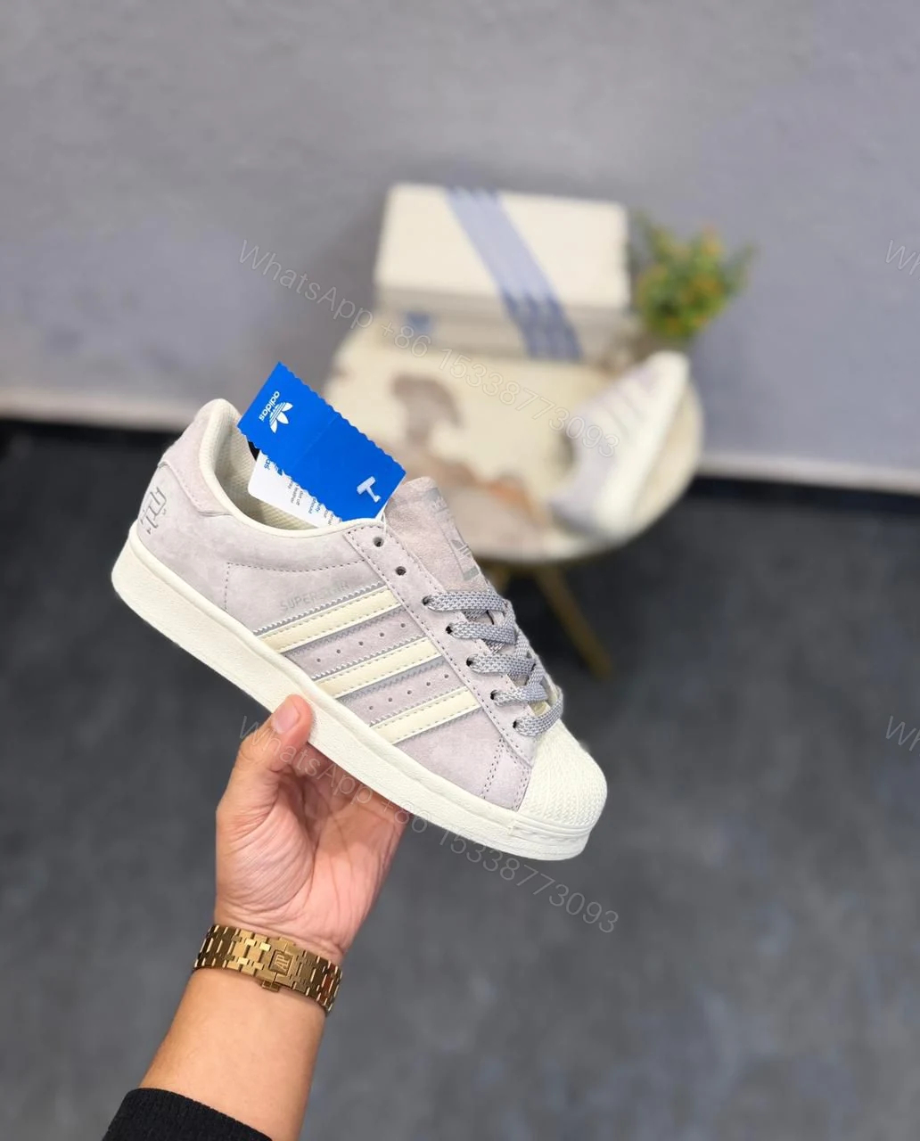 View 8 of FIRST COPY ADIDAS ORIGINALS SUPERSTAR REIGNING CHAMP LIGHT GREY SHOES