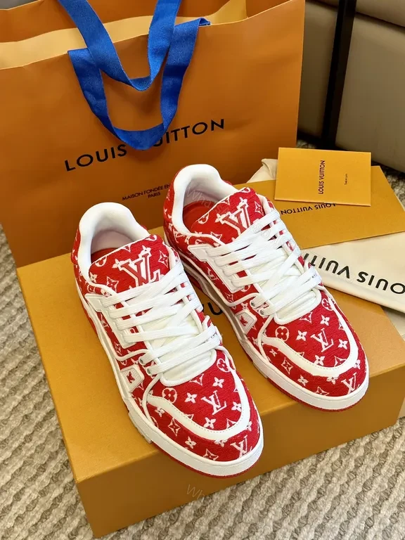 Monogram High-Tops: Luxe Red-White City Sneaker — view 1