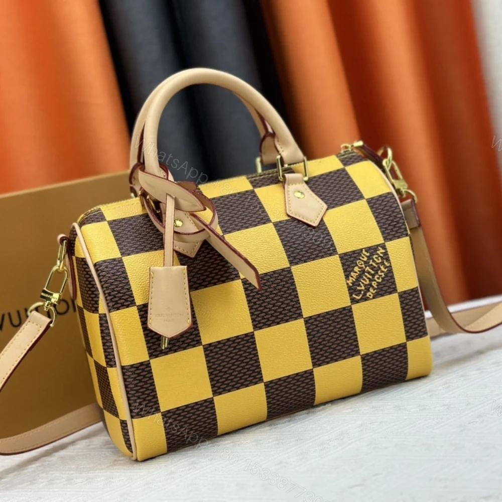 View 3 of Louis Vuitton Speedy 25 Bandoulière Damier Pop Yellow 25Cm N40584