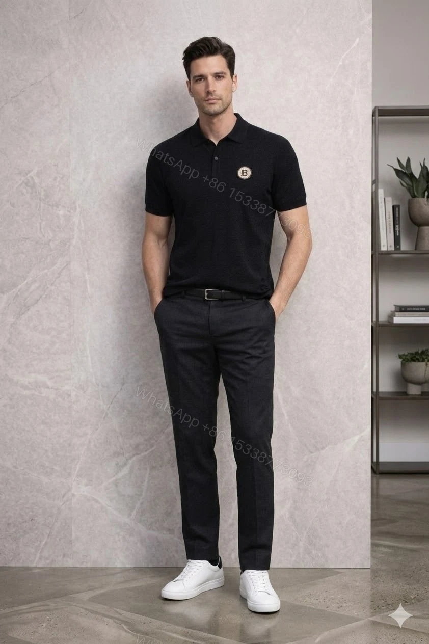 View 2 of FIRST COPY BALMAIN ORIGINAL SUMMER COLLAR POLO T-SHIRT