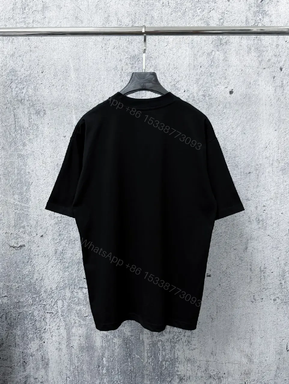 View 7 of Black Cotton Tee | Minimalist Saint-Laurent Inspired Graphic