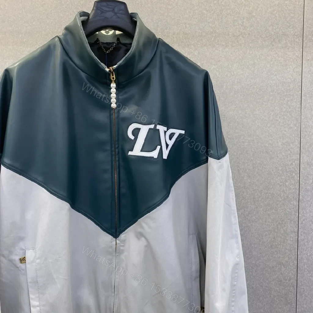 View 3 of Two-Tone Monogram Accent Jacket with LV Detail