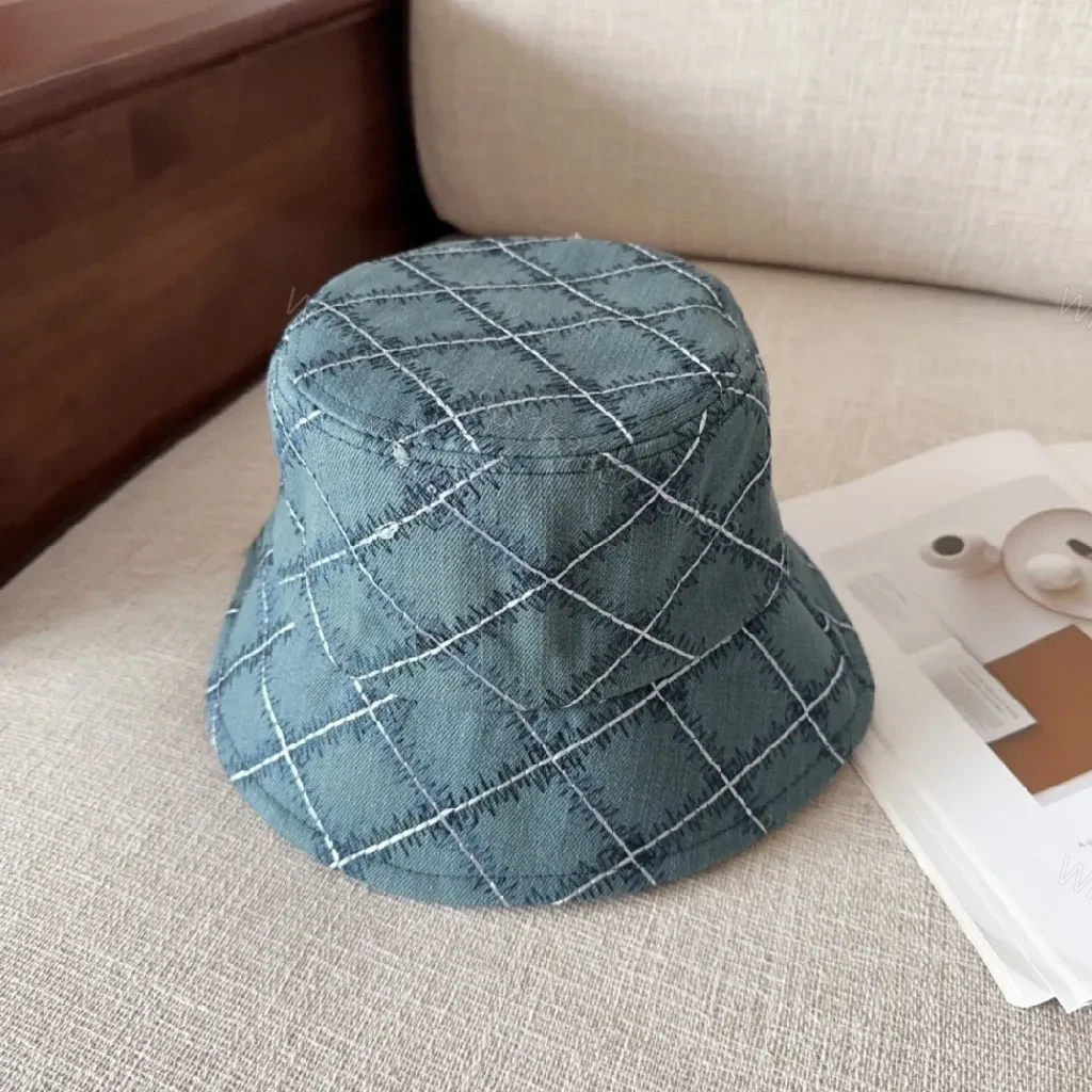 View 8 of Denim Quilted Bucket Hat: Structured Luxury Cap