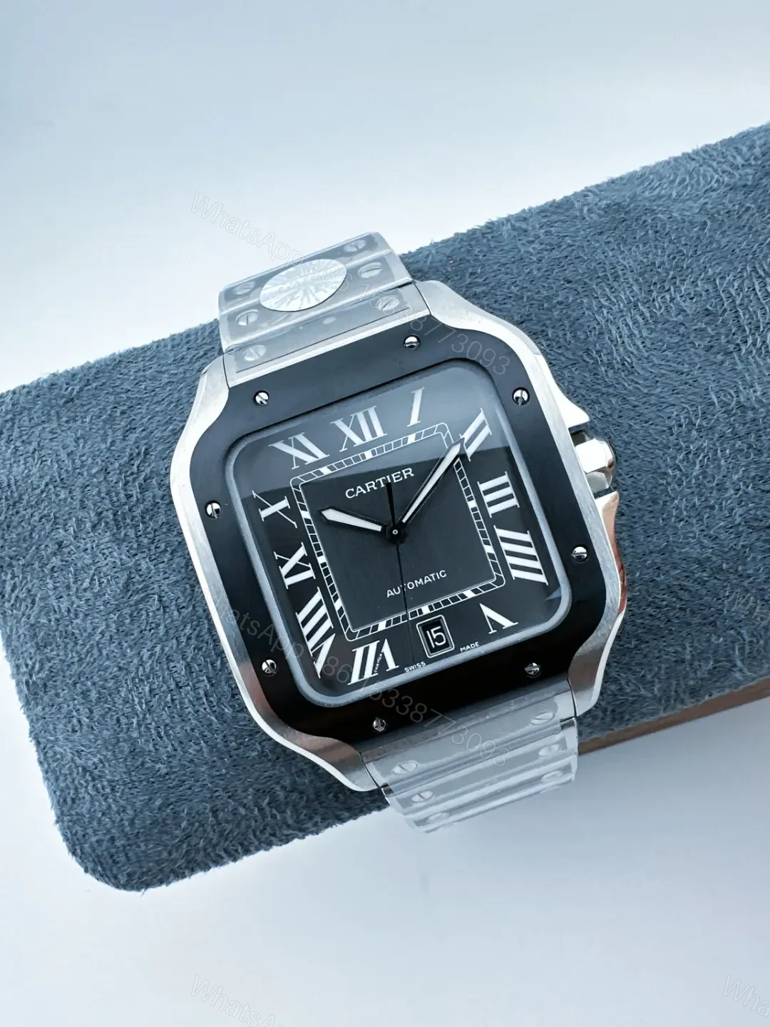 View 7 of Elegant cartier santos green dial replica 40MM WSSA0061