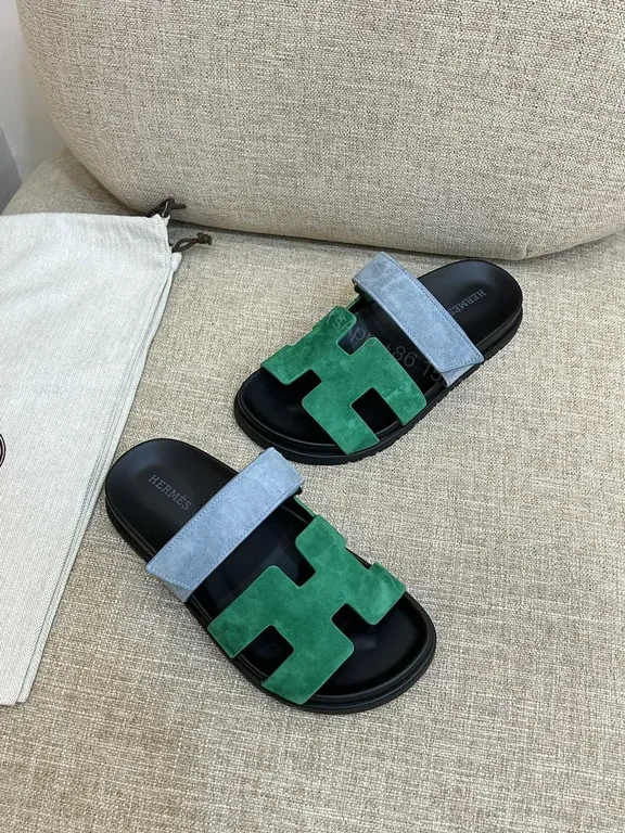 View 6 of Green & Blue Hermes-Style Sandals: Luxury Sneakers-Inspired Comfort