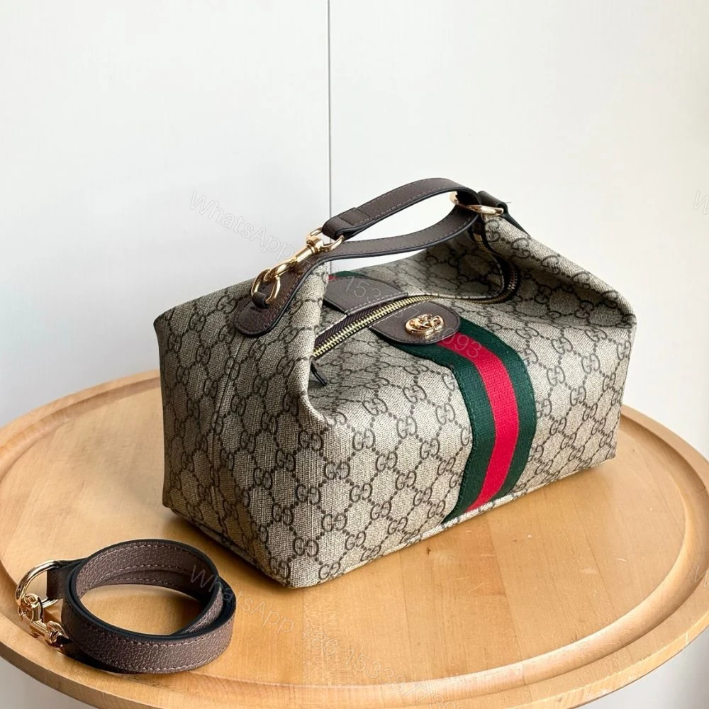 View 4 of Gucci Vanity Medium Top Handle Bag Beige And Ebony 27Cm ‎