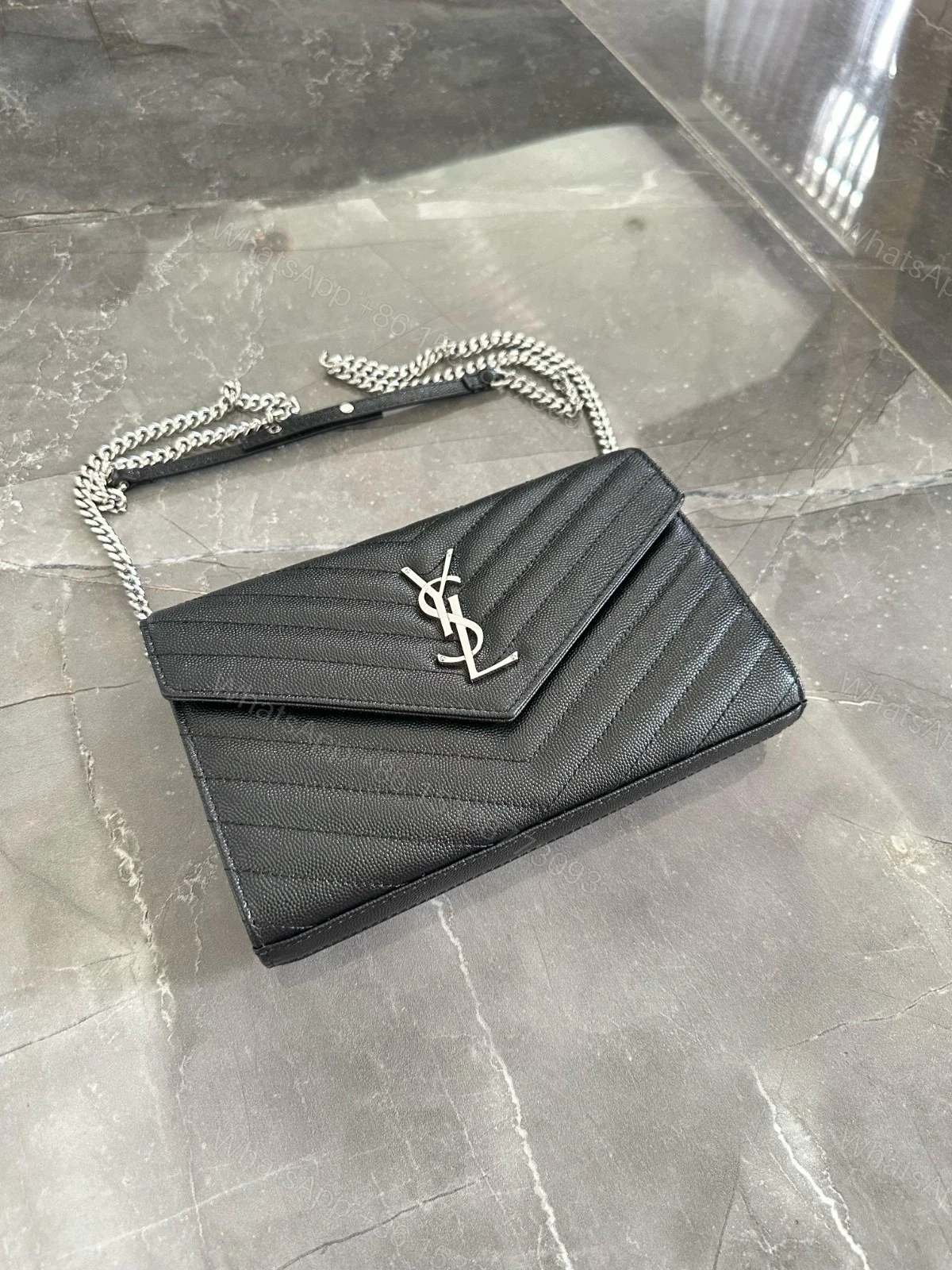 View 4 of YSL Woc black with sliver hardware