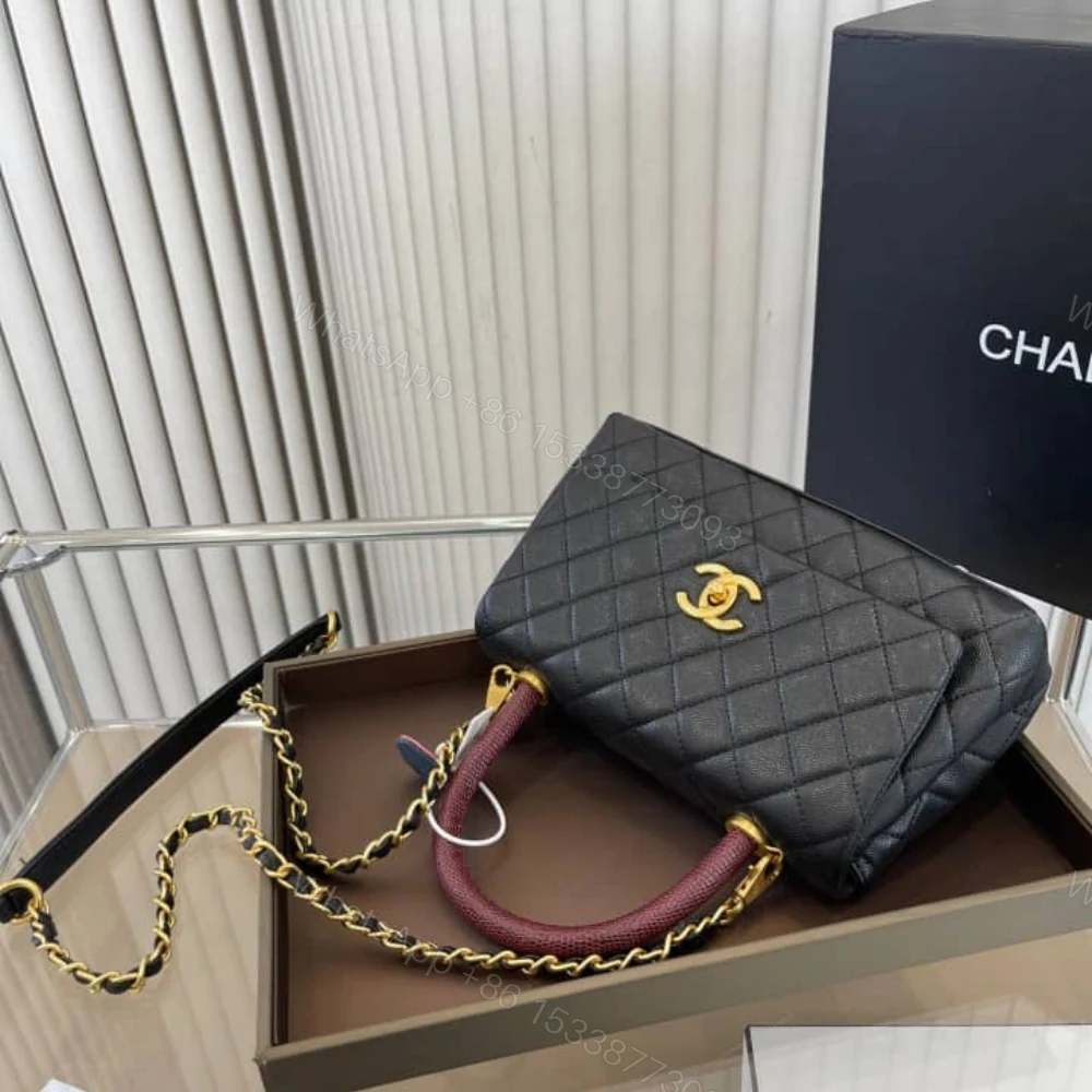 View 5 of Chanel Medium Coco Handle Bag Gold Hardware Black 23Cm