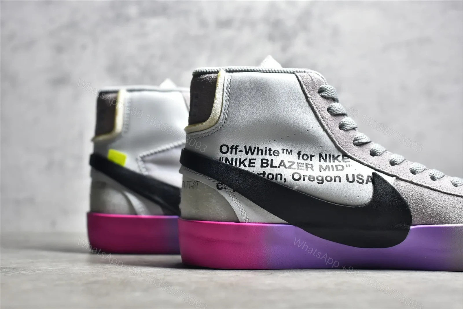 View 4 of OFF-WHITE x Nike Blazer Mid Wolf “Grey Serena”