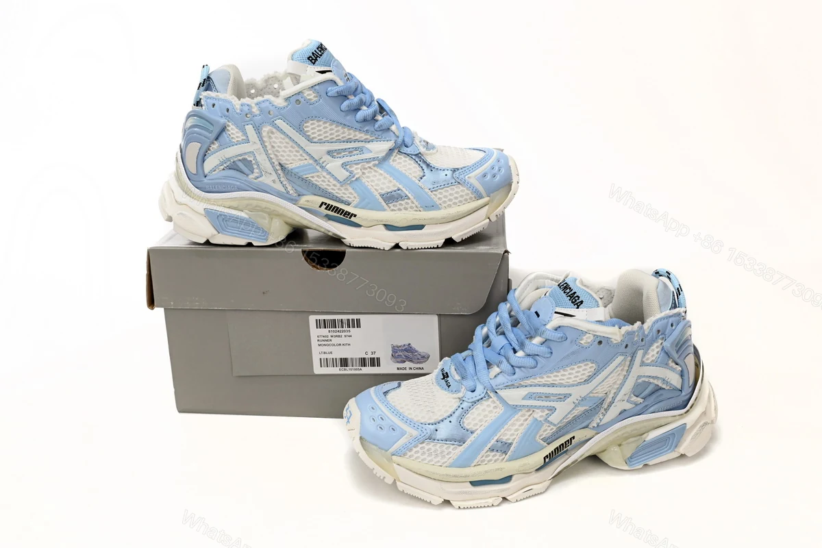 View 10 of Balenciaga Runner White Light Blue 677402 W3RB2 9744