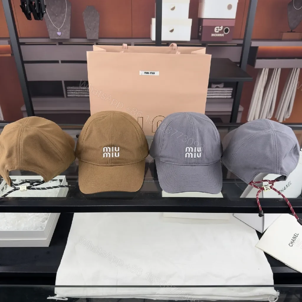 View 5 of Chic Cotton-Blend Cap: Minimalist Logo, Structured Brim