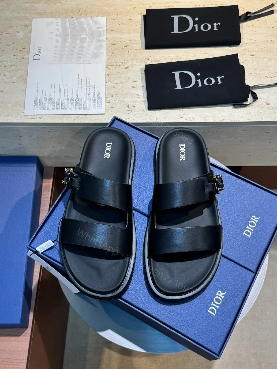 View 4 of Bold Minimalism Leather Sandals with Cushioned Footbed