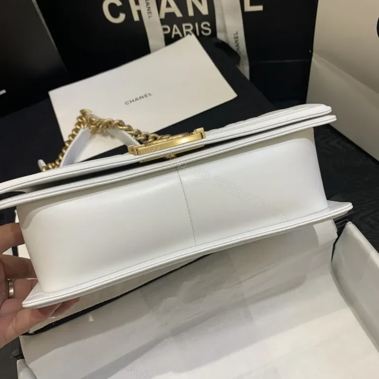 View 9 of Chanel-Style Quilted White Leather Bag: Modern Luxury