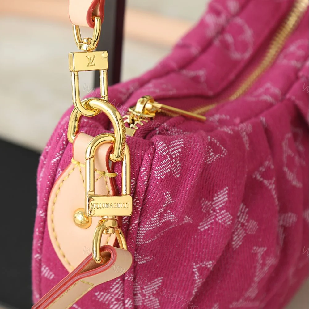 View 7 of Louis Vuitton Pochette Valley Bag Denim Pink 21Cm M28327