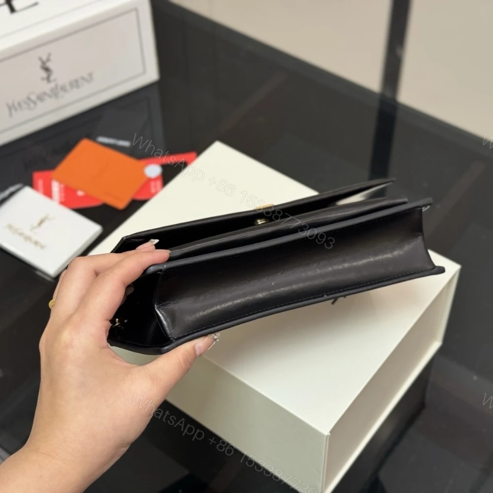 View 7 of Saint Laurent Sunset Clutch Black 22Cm