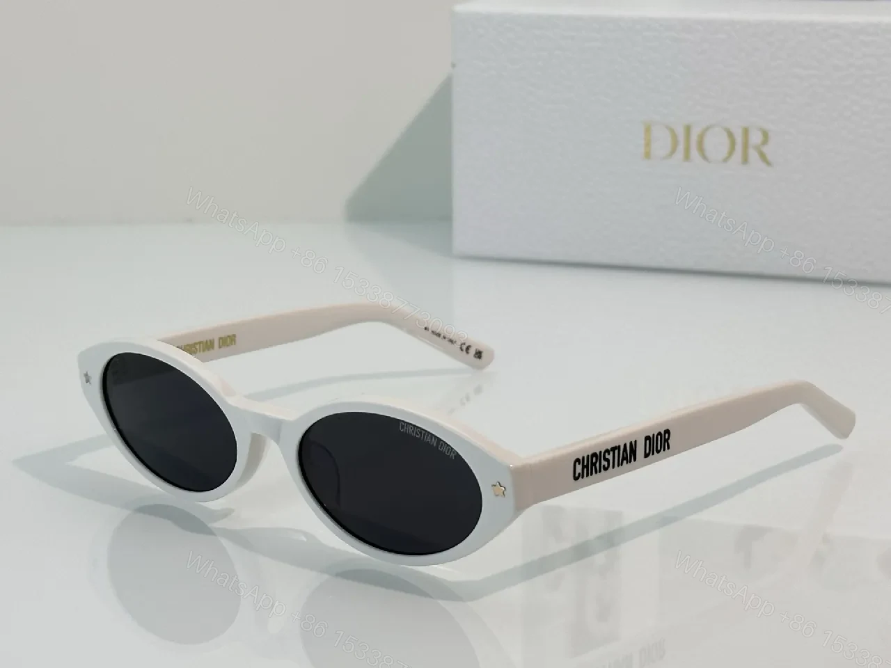 View 8 of Round Polarized Sunglasses - Black Acetate, Luxe, Designer-Inspired