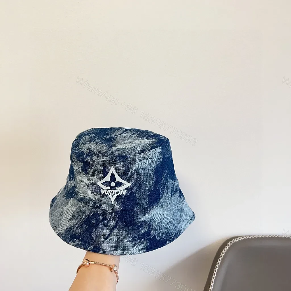 View 7 of Textured Denim Bucket Hat: Luxe, Designer-Inspired Emblem