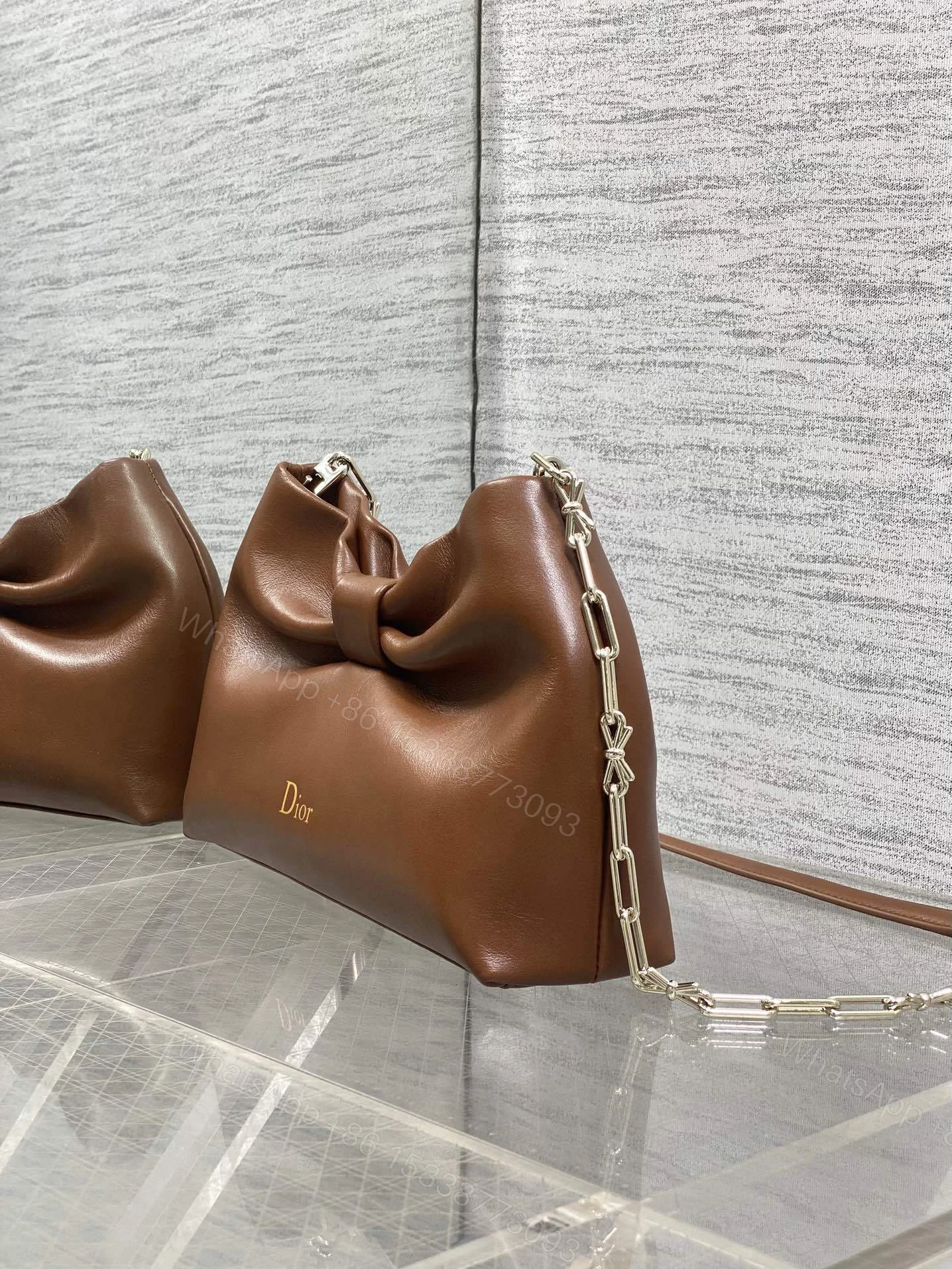 View 5 of Dior Bow Bag Small Brown