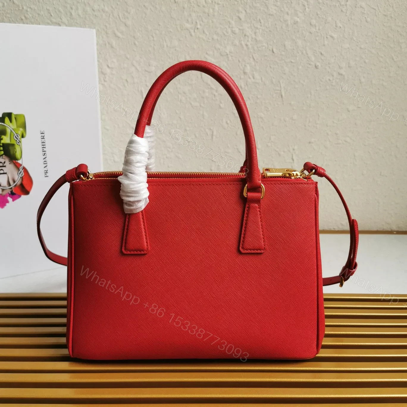 View 4 of MEDIUM GALLERIA 28 RED SAFFIANO LEATHER