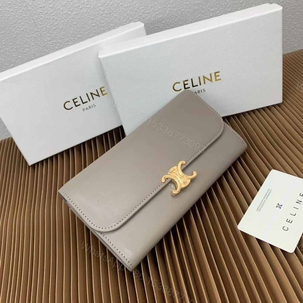 View 3 of CELINE LARGE WALLET TRIOMPHE IN SHINY PEBBLE 19CM 10E313DPV 10BL