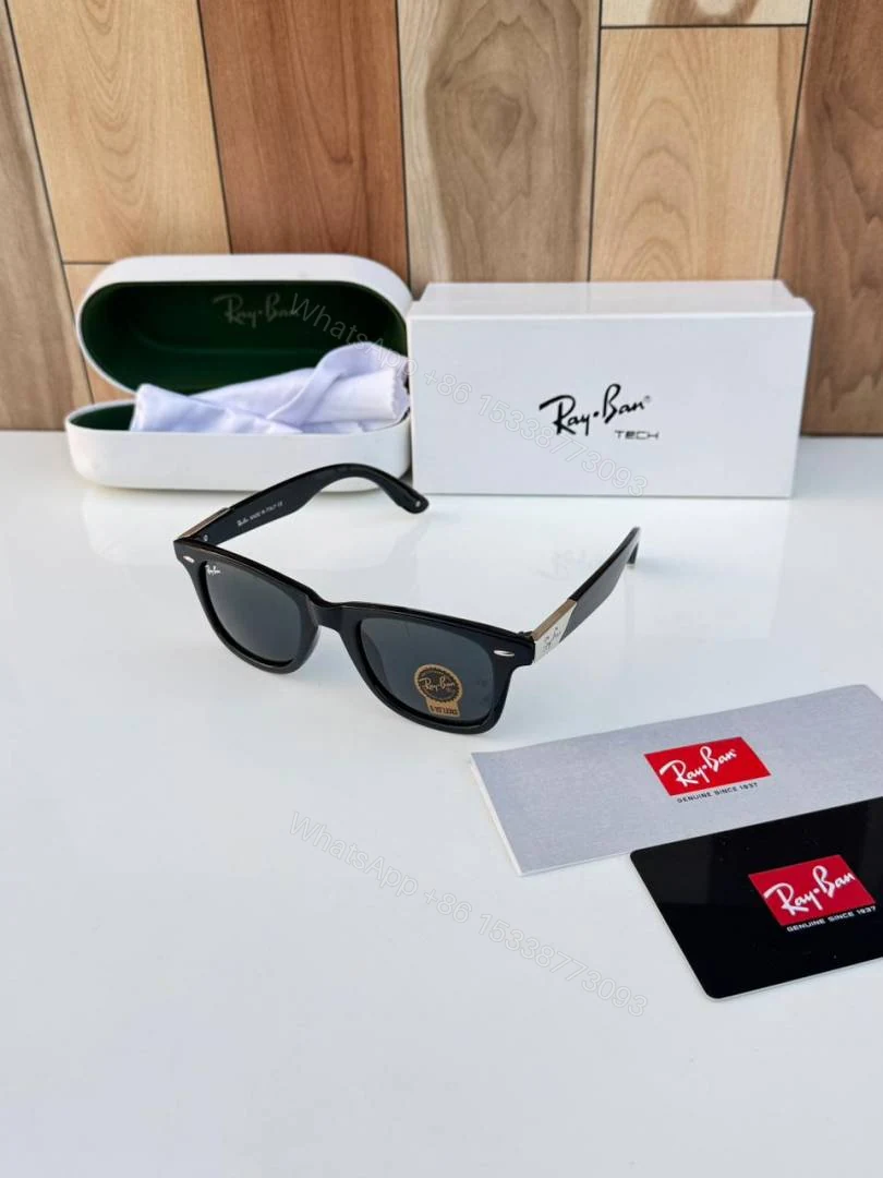 First Copy RayBan 2157 Black Silver Sunglasses — view 1