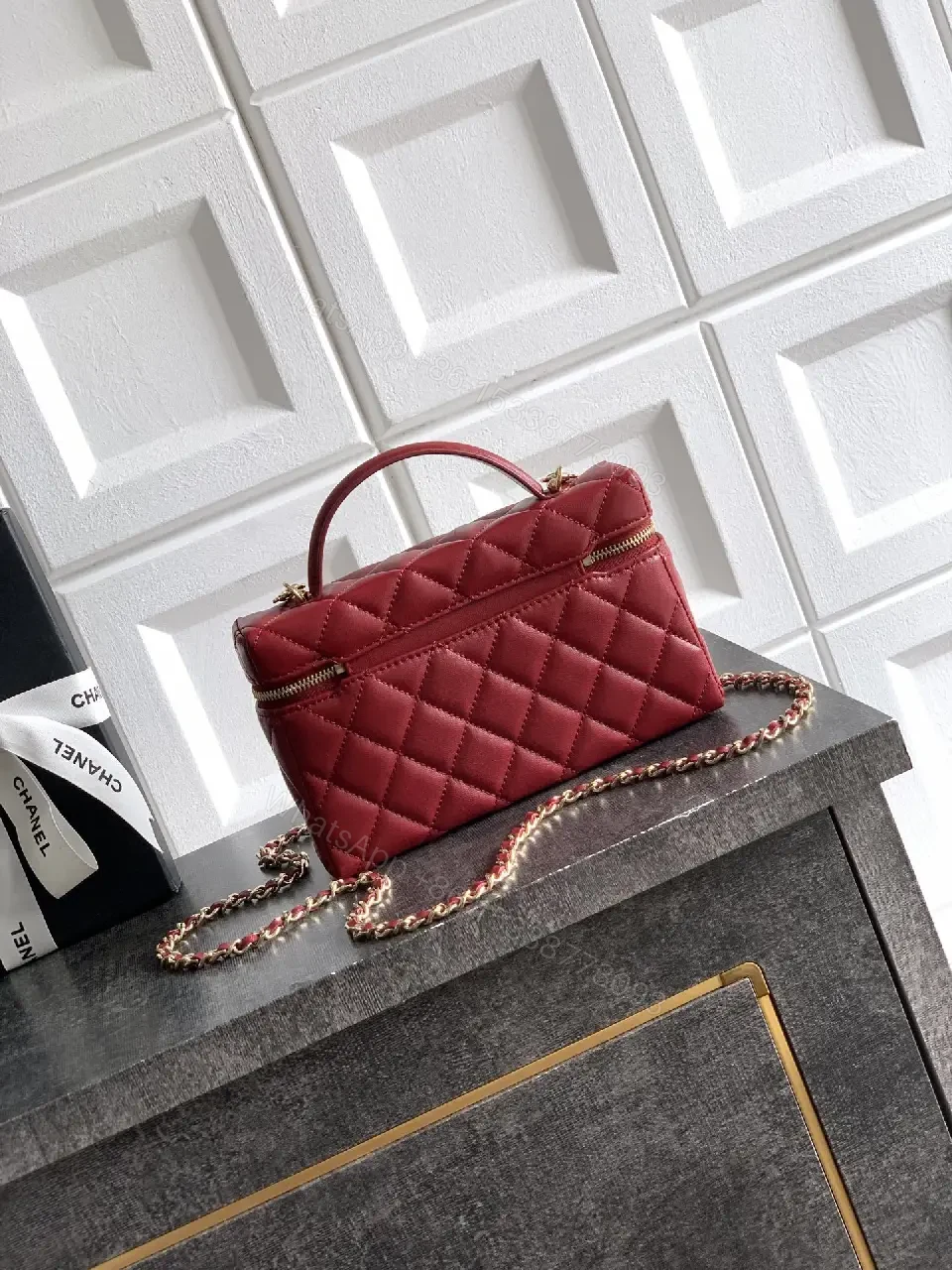 View 7 of Chic Quilted Satchel with Gold Hardware – Structured Luxury Bag