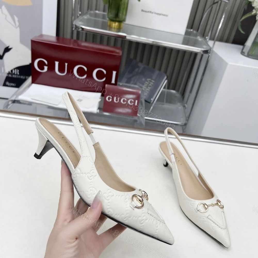 View 3 of GUCCI WOMEN HORSEBIT SLINGBACK PUMP WHITE