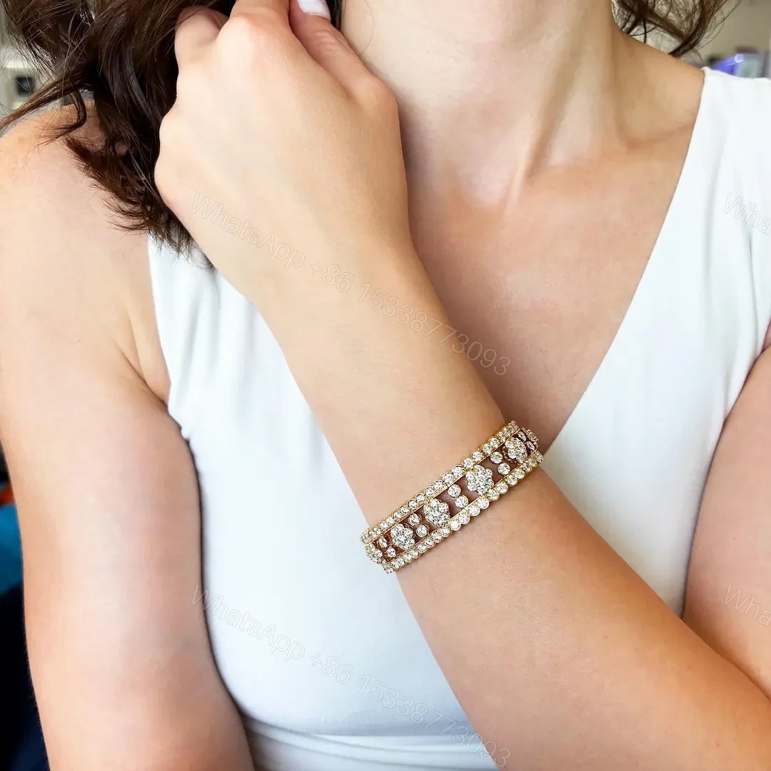 View 8 of Van Cleef Arpels Gold Diamond Snowflake Bracelet