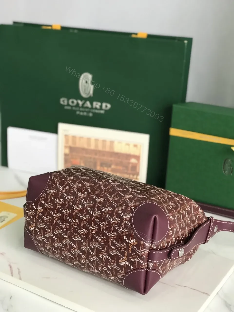 View 4 of Textured Leather Monogram Shoulder Bag, Chic Crossbody Style