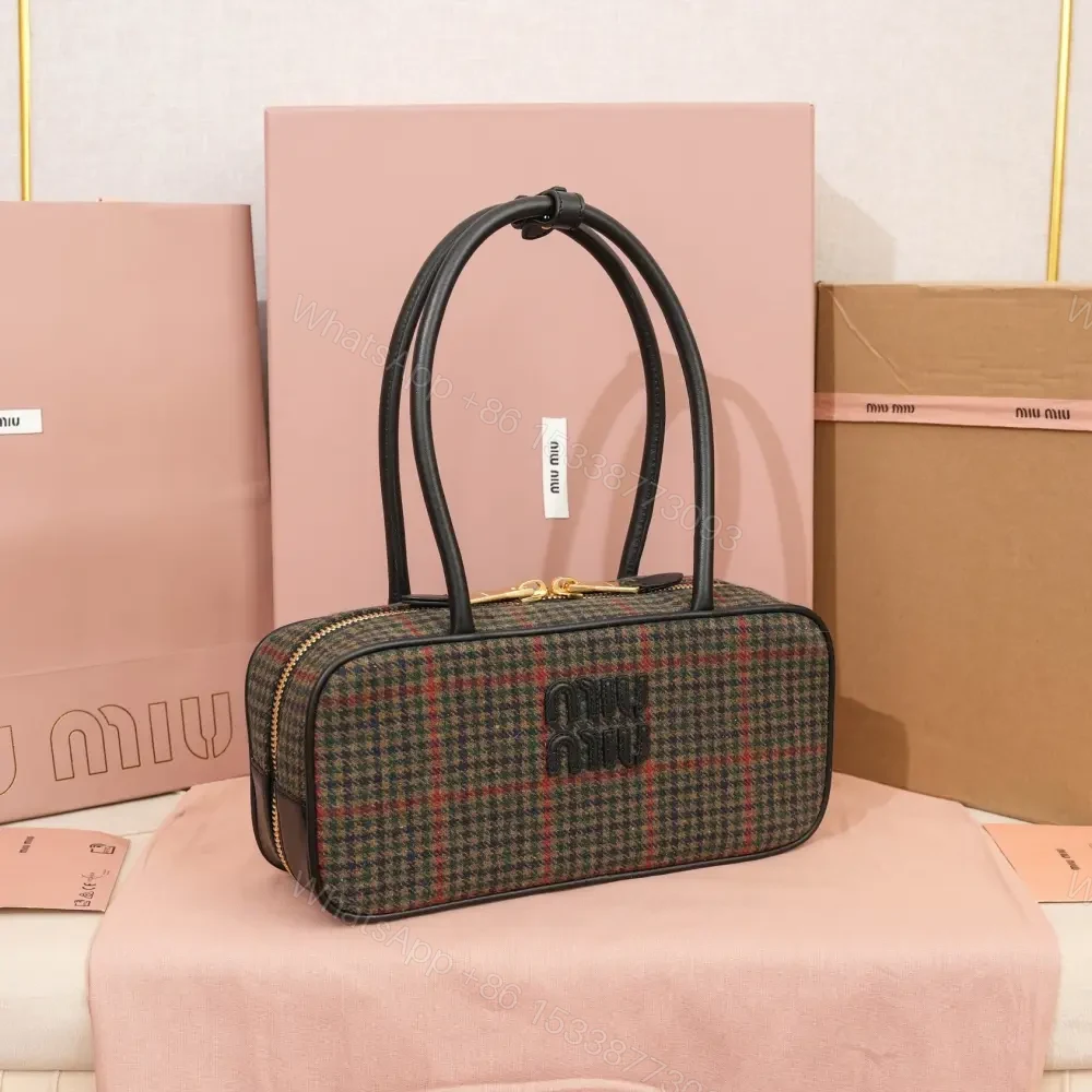 View 3 of 高仿miumiu*Beau系列5BB173織物千鳥格手提包免檢版