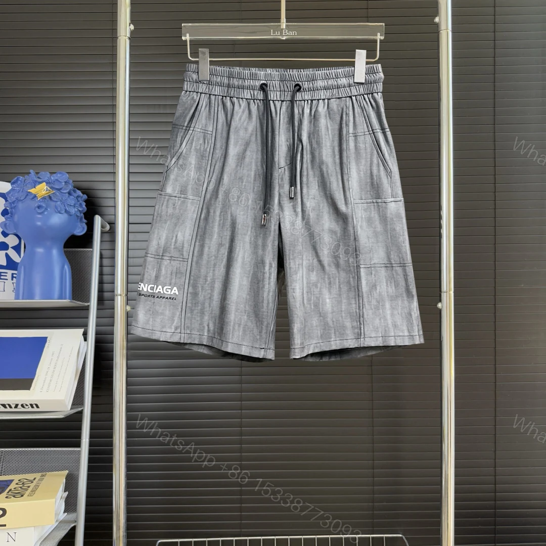 Balenciaga A貨短褲 男款灰色做舊機能風寬鬆休閒褲 — view 1
