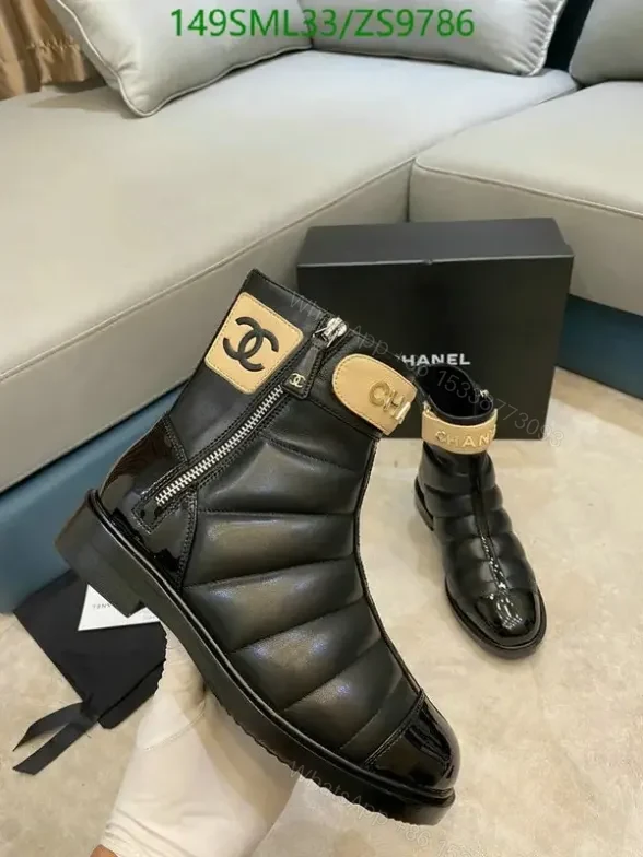 View 18 of Chanel Mid-Heel Boots ZS97 in Cowhide and Sheepskin