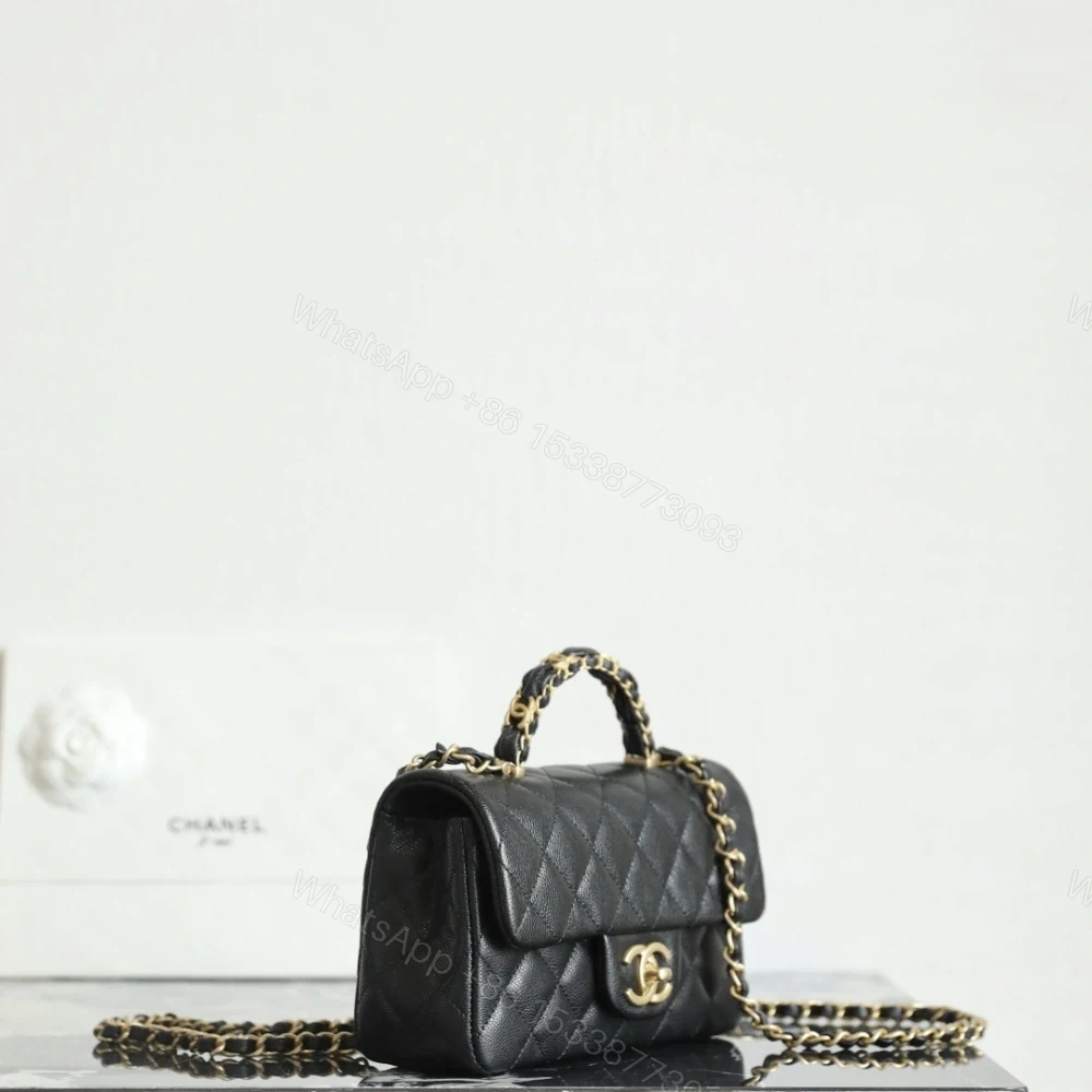 View 2 of 高仿Chanel*25B系列AS5701小牛皮中球單肩包黑色Mini免檢版