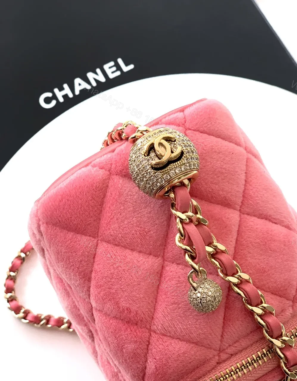 View 8 of Soft Pink Quilted Crossbody: Modern Couture-Inspired Charm