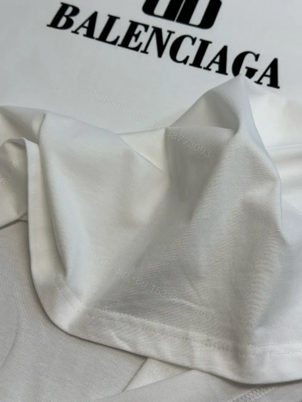 View 10 of Oversized Logo Tee: Bold Monogram in White Cotton-jersey