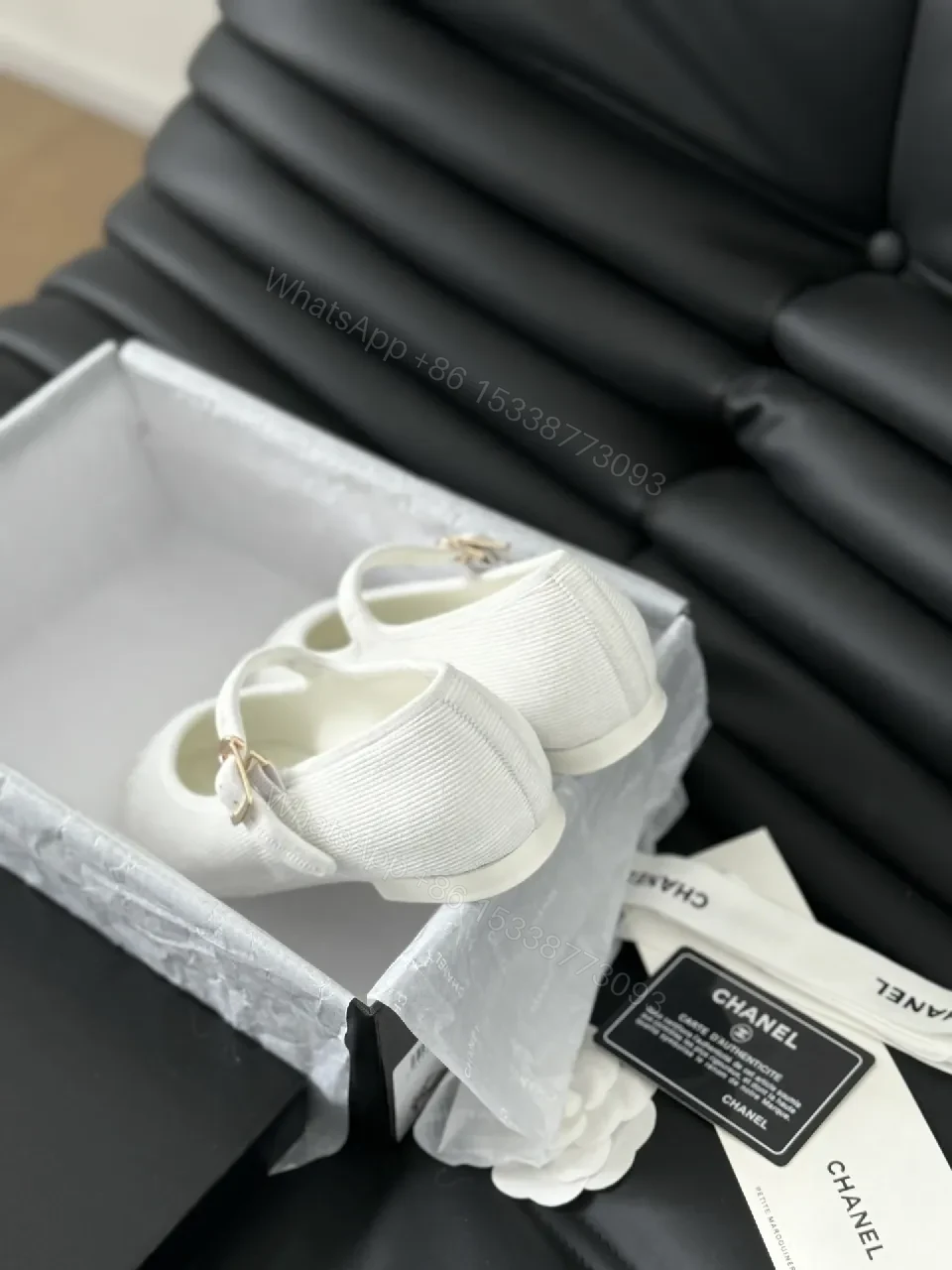 View 6 of Textured Mary Jane Flats - Premium, Everyday Luxe, White