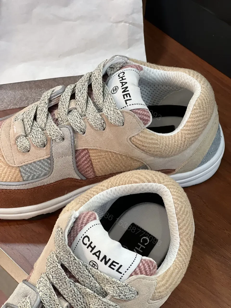 View 3 of Colorful Suede Mesh Platform Sneakers with Luxe Details