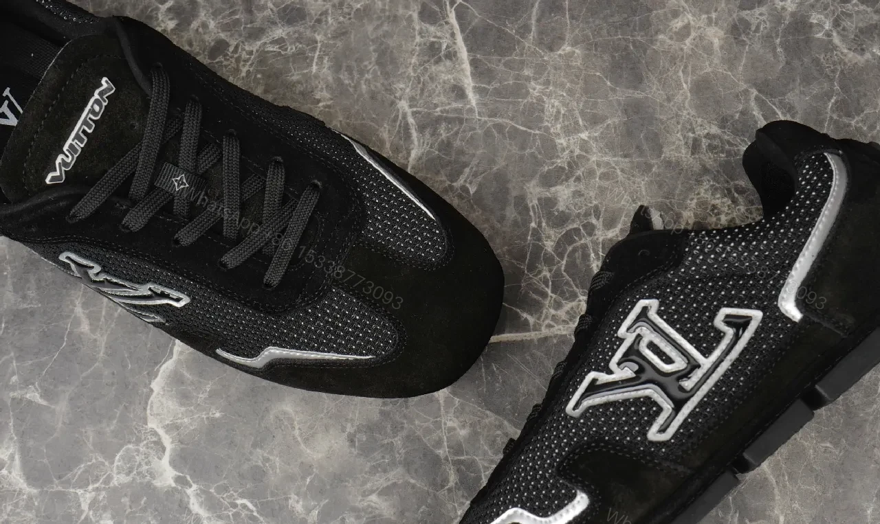 View 4 of Black Suede-Trim Graphic Sneakers: Modern Comfort, Edge
