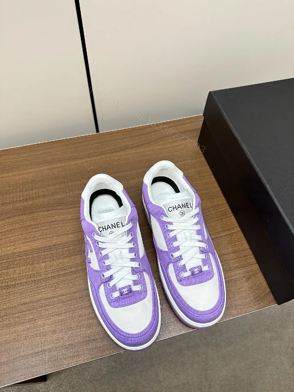 Lavender & White Suede High-Tops: Luxe Everyday Comfort — view 1