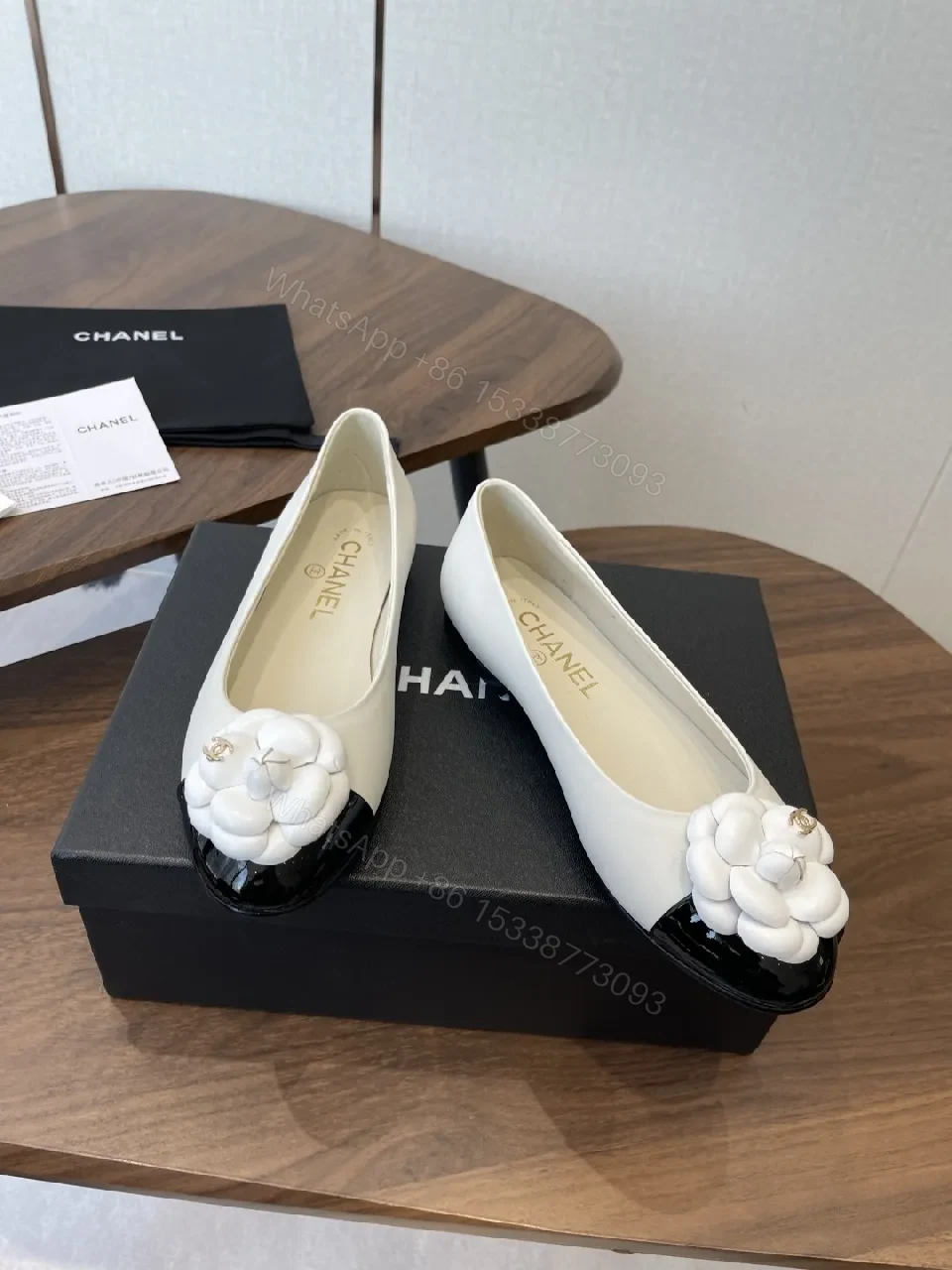 View 3 of Elegant Camellia Two-Tone Flat Shoes with Comfort