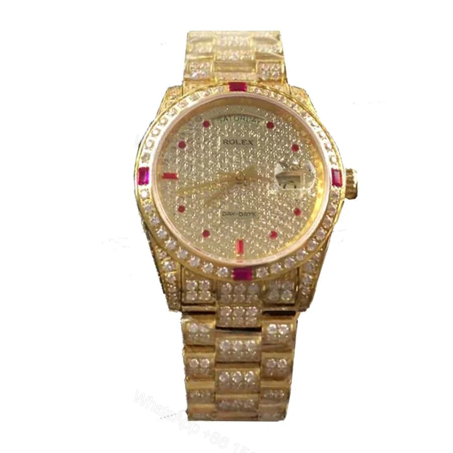 Rolex Datejust II 116625 Super Clone : Yellow Rolesor Iced-Out Diamond Dial 41mm — view 1