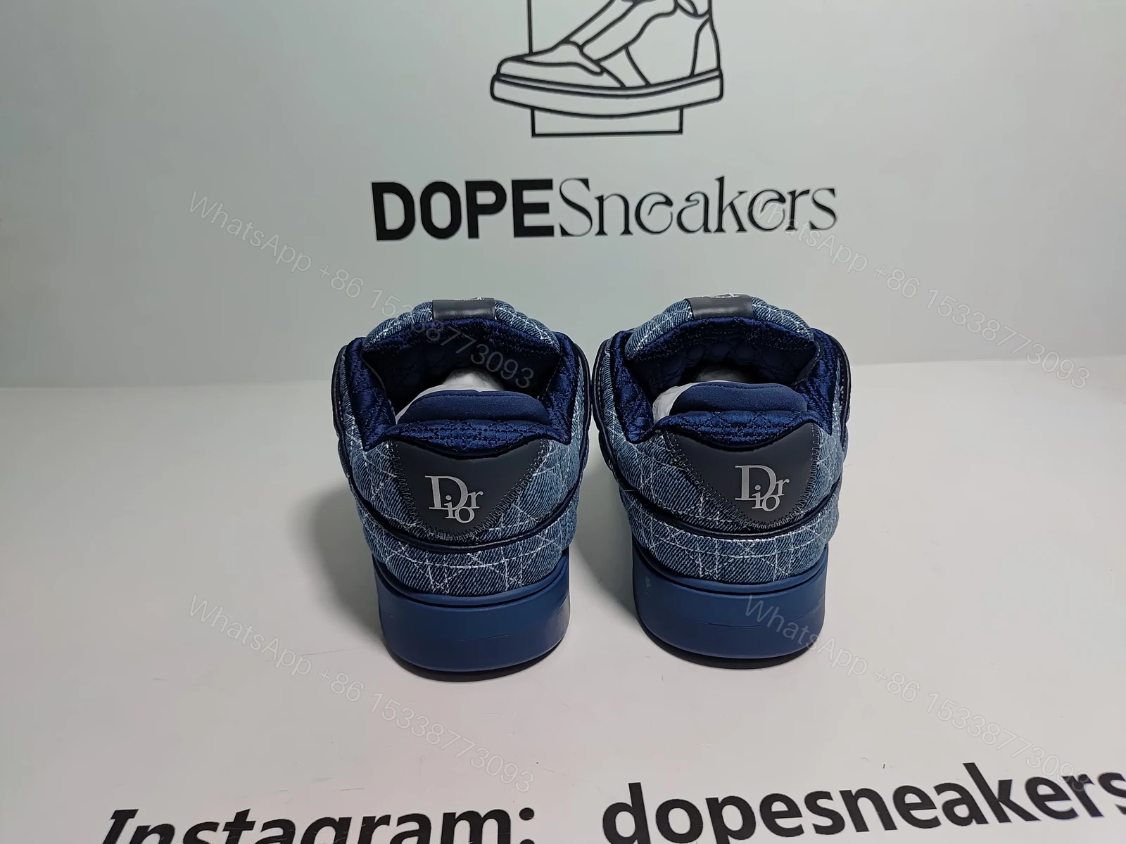 View 10 of Dior B9S Skater ERL Kumo Cannage Satin 'Blue Blue'