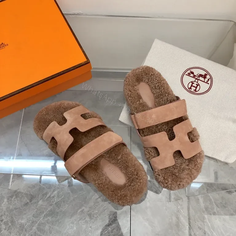 View 8 of Soft-Luxe Shearling Slides with Signature Straps - Luxury Comfort Slides