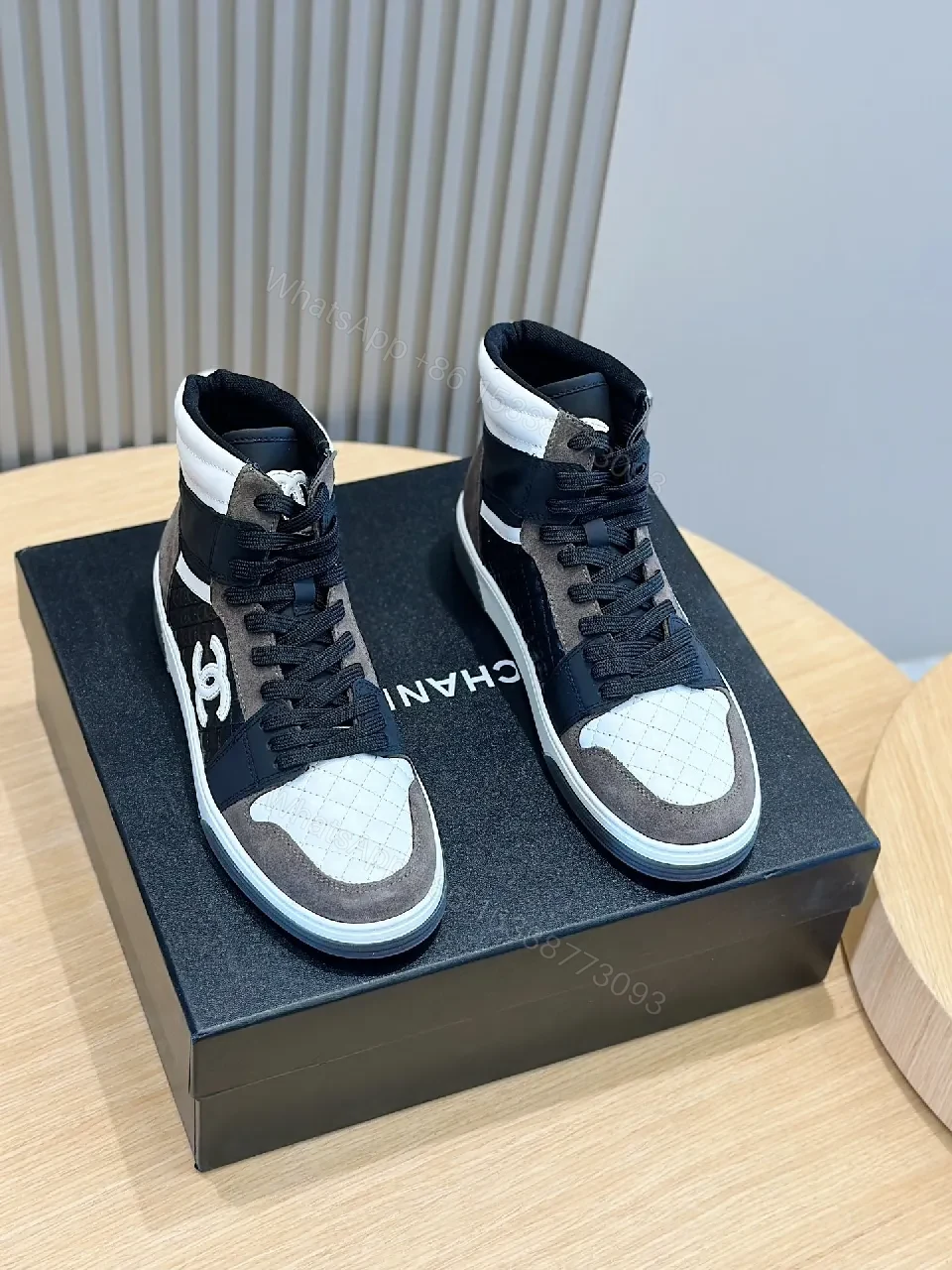 View 7 of Textured Luxe High-Top Sneaker: Bold Logo, Cushioned Comfort