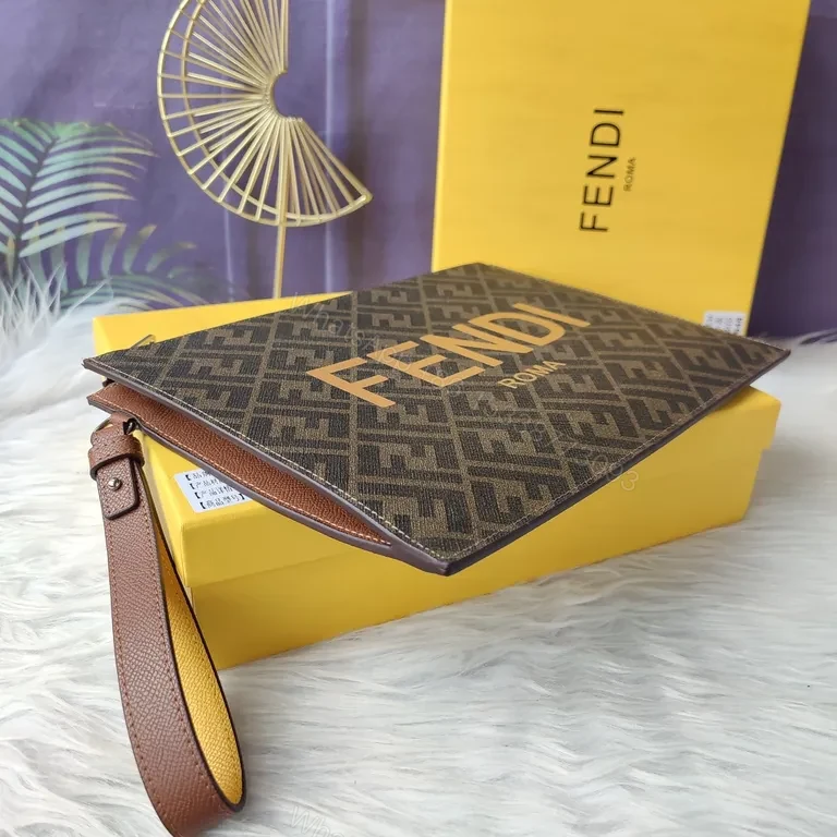 View 3 of Monogrammed Leather Carryall: Luxury Clutch with Fendi Signature