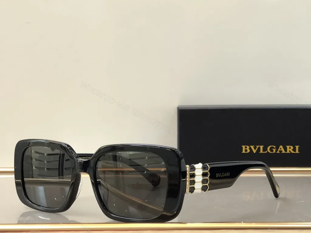 View 5 of Green Luxe BVLGARI Sunglasses: Oversized Green Frame, Signature Shine