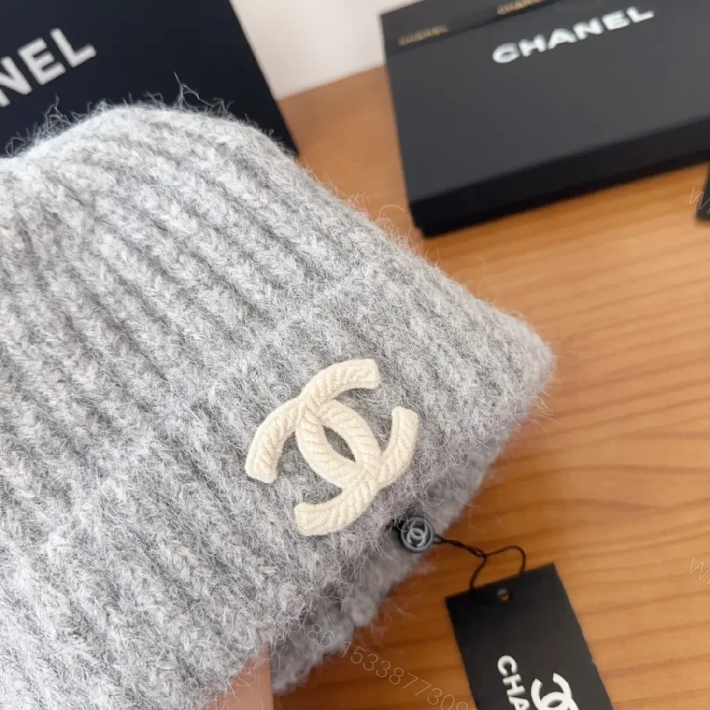 View 7 of Lux Wool Beanie, Ribbed Knit, Subtle Logo, Cozy Warmth, Beanie