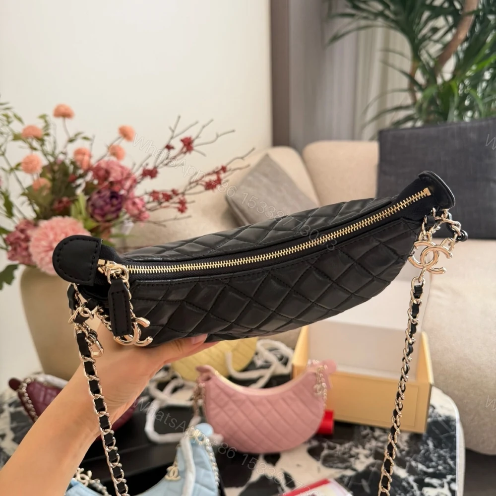 View 5 of Chanel Hobo Bag Shiny Gold Metal Black 20Cm