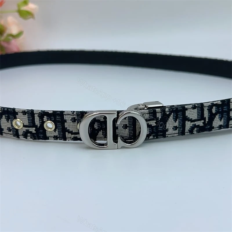 View 2 of DIOR 30 MONTAIGNE REVERSIBLE BELT BLUE IN SILVER 20MM