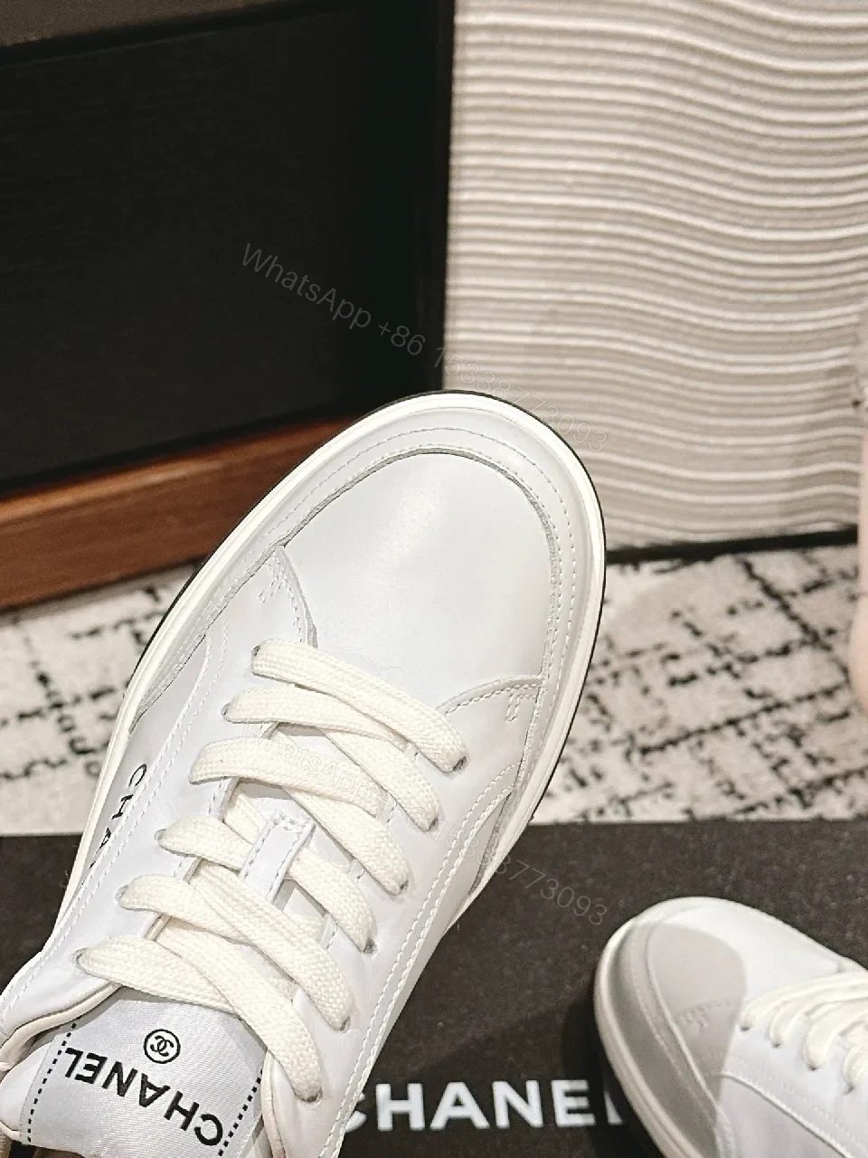 View 3 of White Leather Sneaker: Luxe Comfort, Subtle Branding